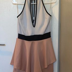 Pink and white romper by Privy Privately Privileged. Size Large